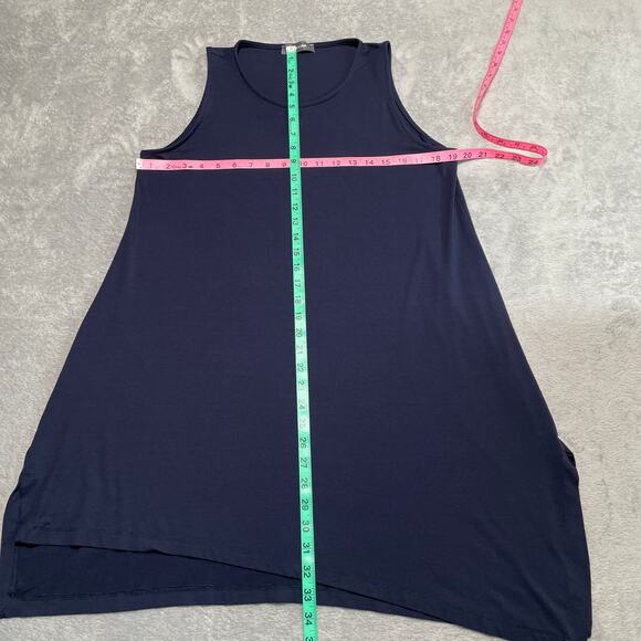 Alembika Dress 12-14 Blue Asymmetric Minimal Capsule Flowy Lagenlook Modern - Picture 7 of 8